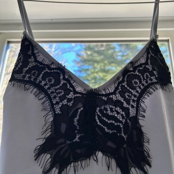 Mustard Seed Lilac and black lace evening dress or negligee - Picture 3 of 9